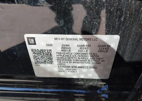 2021 Cadillac Ct5 Luxury z USA, uszkodzony, nr VIN 1G6DM5RK4M0113501